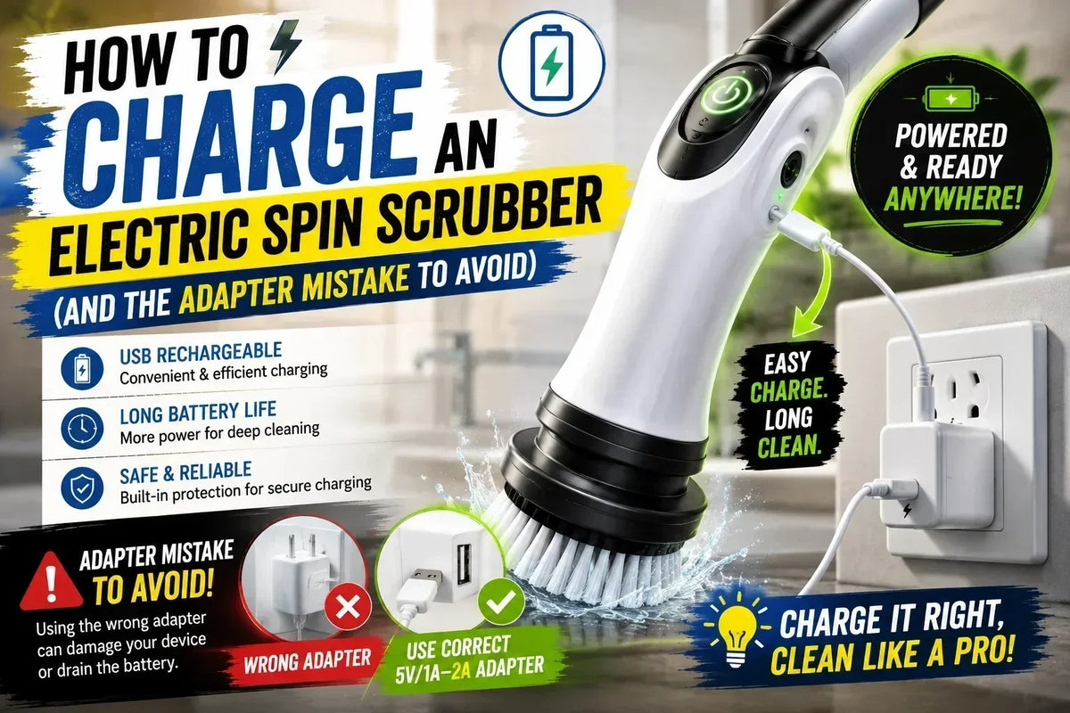 How to Charge an Electric Spin Scrubber (And the Adapter Mistake to Avoid)