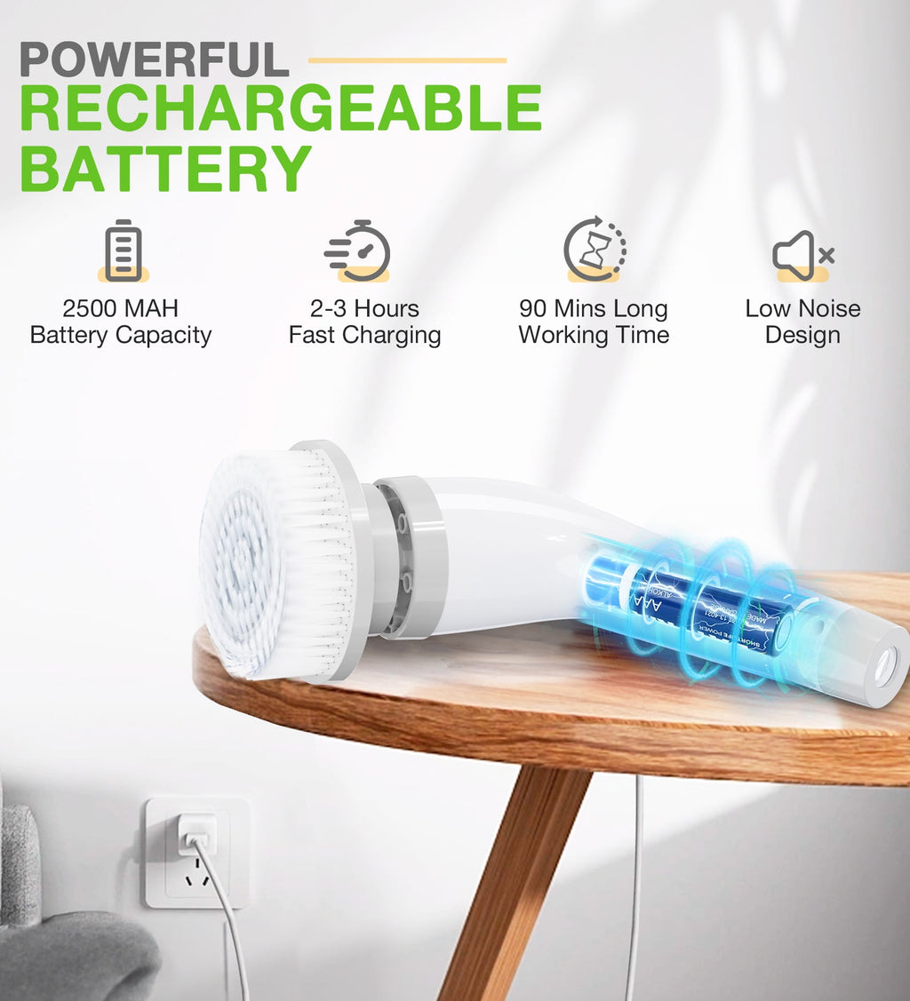 Electric Spin Scrubber, Cordless Bathroom Scrubber Cleaning Brush for Floor, Bathtub, Kitchen