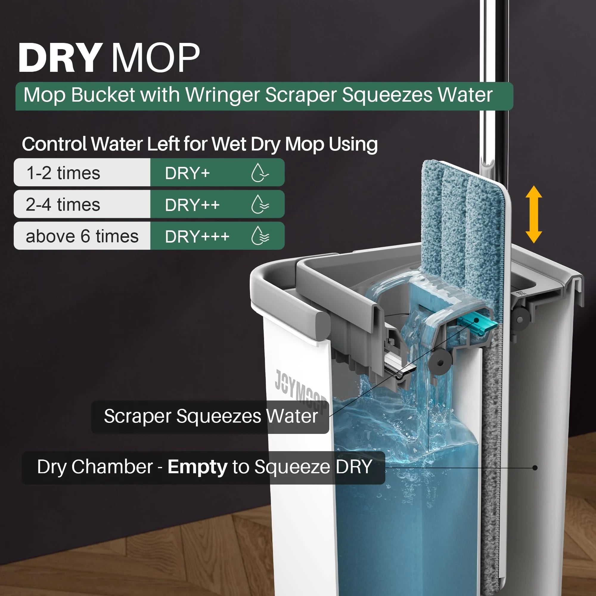 Microfiber Wet Flat Mop and Bucket System, Mops for Floor Cleaning