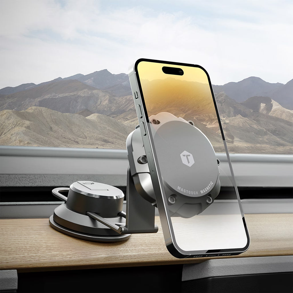 Magtough 3-In-1 Magnetic Car Phone Mount for Dash, Screen & Vent, Magsafe Compatible with Adapter Ring, 360° Adjustable Viewing, Strong Magnetic Hold