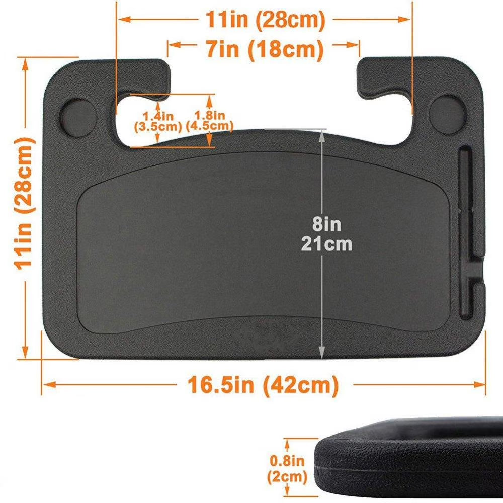 Portable Car Steering Wheel Desk Table Steering Wheel Tray Eating Laptop Stand Table Holder Fits Most Vehicles Steering Wheels for Travels (Black)