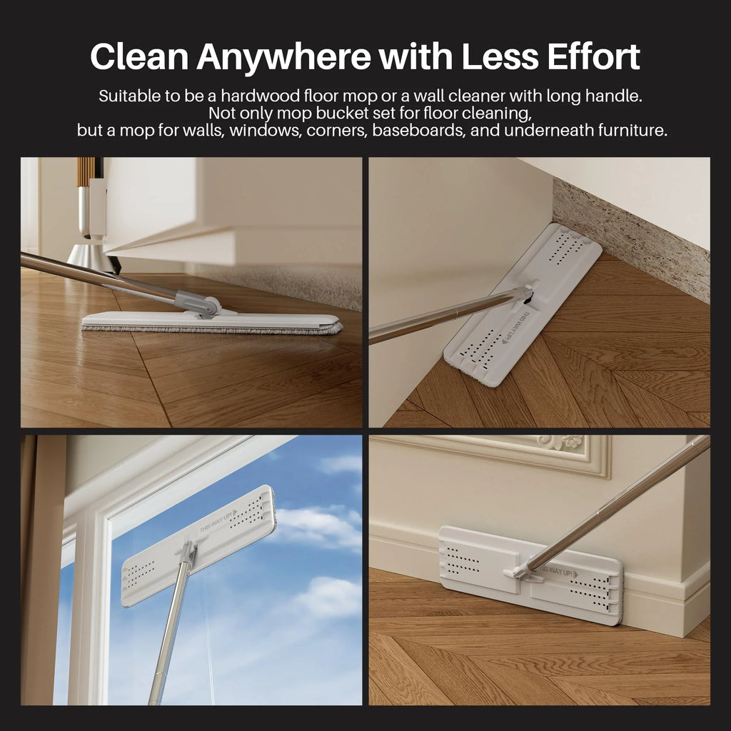 Microfiber Wet Flat Mop and Bucket System, Mops for Floor Cleaning
