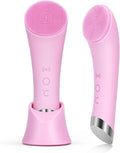 Revolutionary Rechargeable Silicone Facial Cleansing Brush with Heat Massage and Vibrating Exfoliation - Perfect for Deep Cleaning and Skincare Enhancement (Pink)
