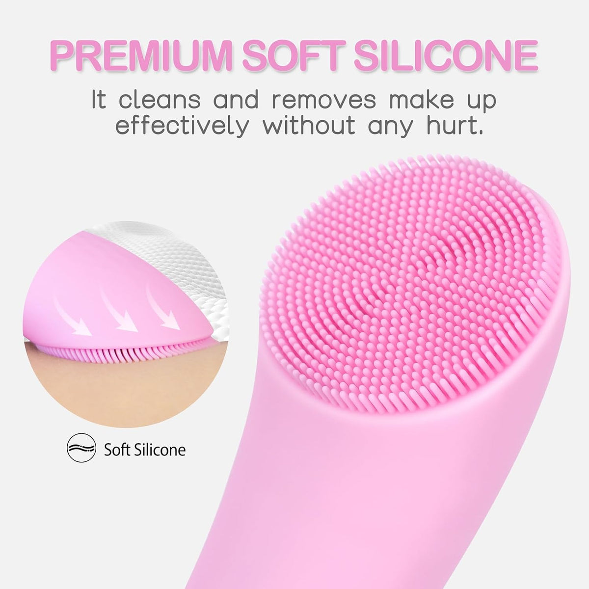 Revolutionary Rechargeable Silicone Facial Cleansing Brush with Heat Massage and Vibrating Exfoliation - Perfect for Deep Cleaning and Skincare Enhancement (Pink)