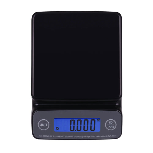 6LB High Precision Digital Kitchen Scale with Blue Backlit, Black