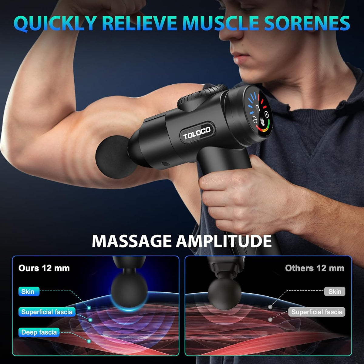 Ultimate Deep Tissue Massage Gun for Athletes - Pain Relief Percussion Massager with 10 Attachments & Whisper-Quiet Motor - Perfect Relaxation Gift for Men & Women, Sleek Black Design