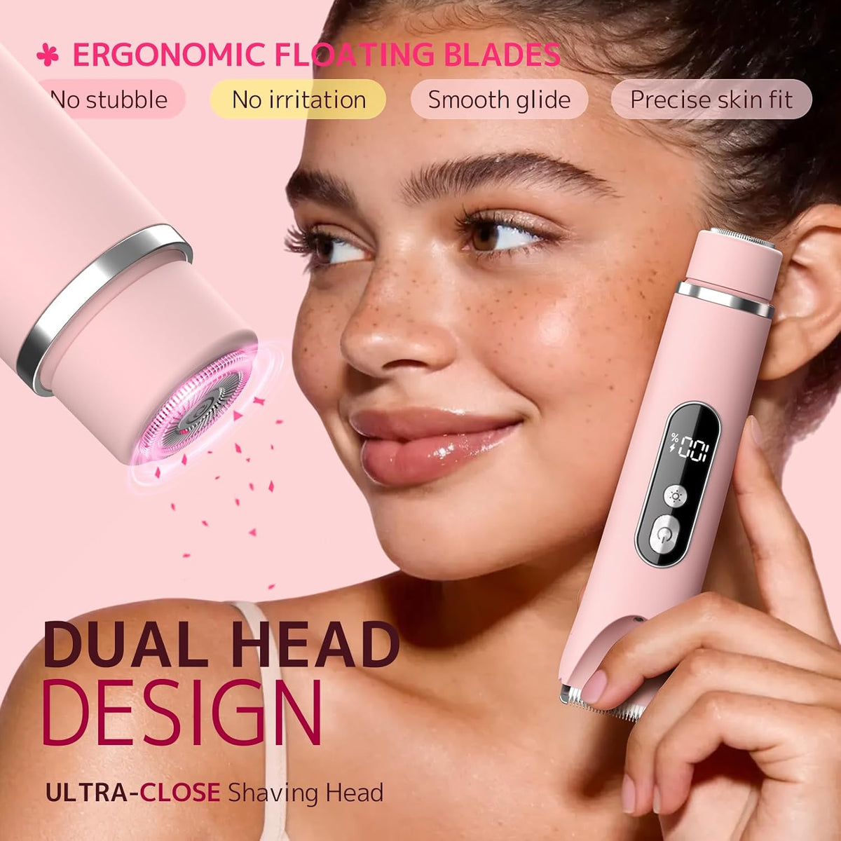 Revolutionary Bikini Trimmer for Women – Smooth Electric Razor for Sensitive Skin, IPX7 Waterproof Wet & Dry Cordless Shaver for All Areas – Perfect for Bikini, Pubic Hair, Face, Underarms & Legs (Pink)