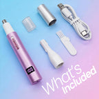 Ultimate 2-in-1 LED Display Nose and Eyebrow Hair Trimmer for Effortless Grooming - Rechargeable, Painless, and Travel-Friendly