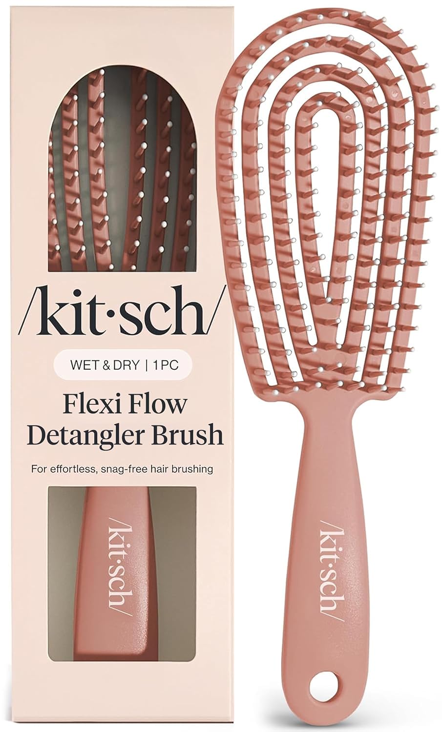 Flexi Flow Detangler Brush - Effortless Styling for All Hair Types in Terracotta