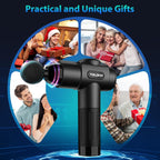 Ultimate Deep Tissue Massage Gun for Athletes - Pain Relief Percussion Massager with 10 Attachments & Whisper-Quiet Motor - Perfect Relaxation Gift for Men & Women, Sleek Black Design