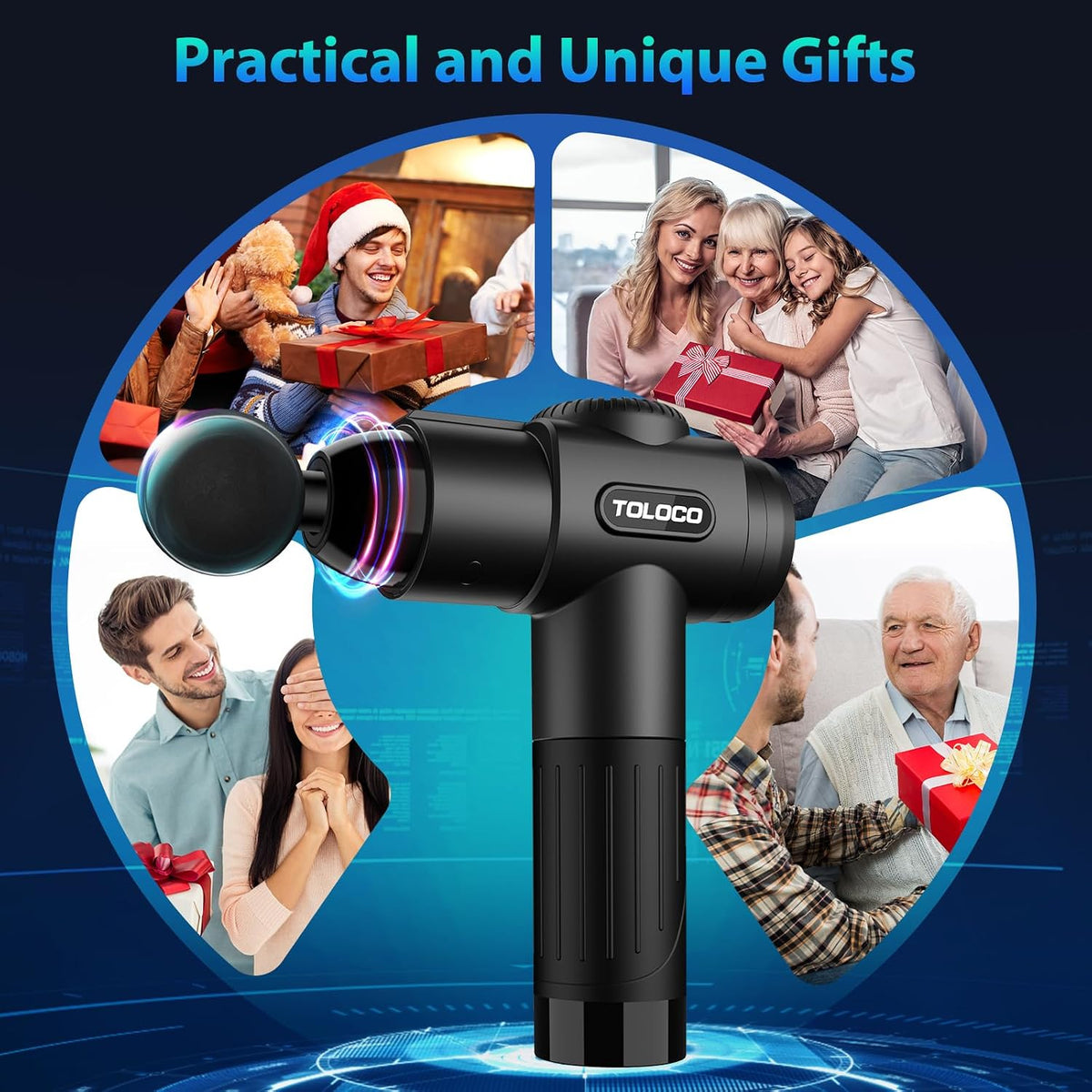 Ultimate Deep Tissue Massage Gun for Athletes - Pain Relief Percussion Massager with 10 Attachments & Whisper-Quiet Motor - Perfect Relaxation Gift for Men & Women, Sleek Black Design