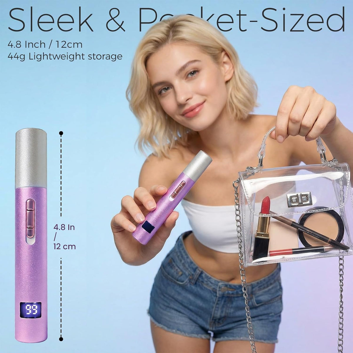 Ultimate 2-in-1 LED Display Nose and Eyebrow Hair Trimmer for Effortless Grooming - Rechargeable, Painless, and Travel-Friendly