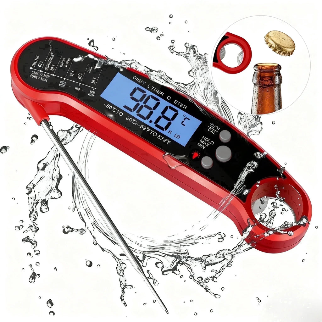 Digital Meat Thermometer for Grilling & Cooking – Waterproof Ultra-Fast Instant Read Food Thermometer with Backlight & Calibration for Kitchen, Deep Fry & BBQ