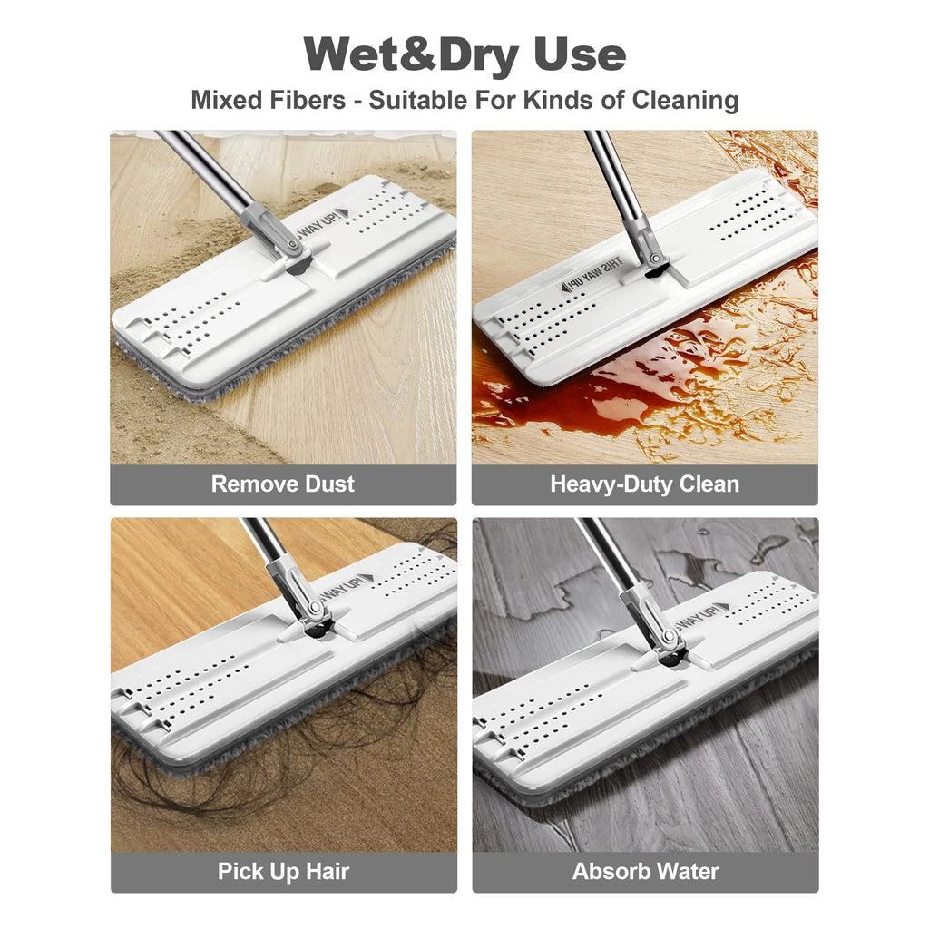 Microfiber Wet Flat Mop and Bucket System, Mops for Floor Cleaning