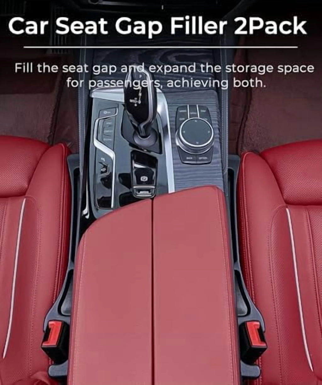 Car Seat Gap Filler, 2-Pack No-Drop Seat Side Gap Seam Filler Organizer with Phone Holder, Universal Fit Fill the Gap between Seat & Console, Perfect for Car, SUV, Truck