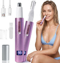 Ultimate 2-in-1 LED Display Nose and Eyebrow Hair Trimmer for Effortless Grooming - Rechargeable, Painless, and Travel-Friendly