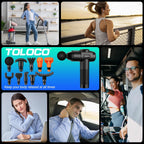 Ultimate Deep Tissue Massage Gun for Athletes - Pain Relief Percussion Massager with 10 Attachments & Whisper-Quiet Motor - Perfect Relaxation Gift for Men & Women, Sleek Black Design