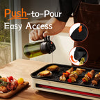 16Oz Olive Oil Sprayer for Cooking, 2 in 1 Olive Oil Spray Bottle and Oil Dispenser with Stickers for Kitchen, Salad, BBQ & Air Fryer, Black&Green