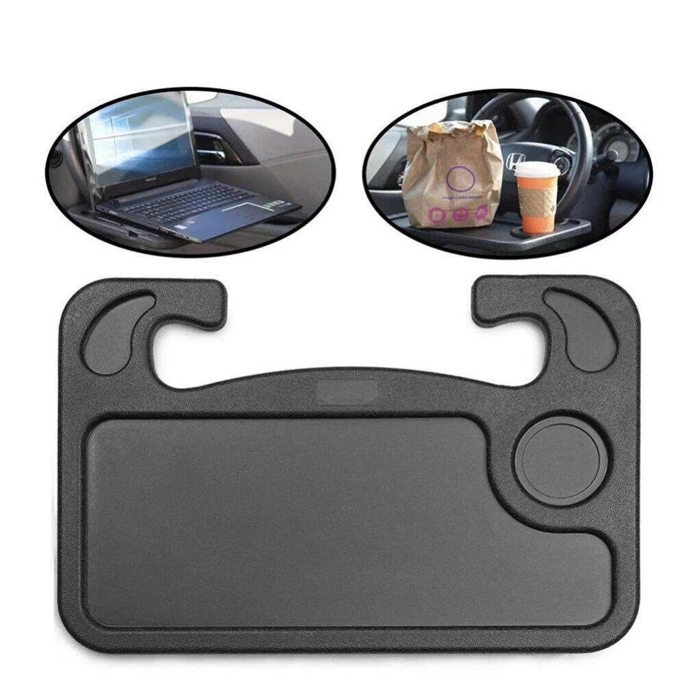 Portable Car Steering Wheel Desk Table Steering Wheel Tray Eating Laptop Stand Table Holder Fits Most Vehicles Steering Wheels for Travels (Black)
