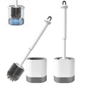 Silicone Toilet Brush with Holder Set, 2-In-1 Bathroom Cleaning Brush with Hidden Tweezer, Deep Cleaning for Toilets, Sinks and Bathtubs, 2 Pack