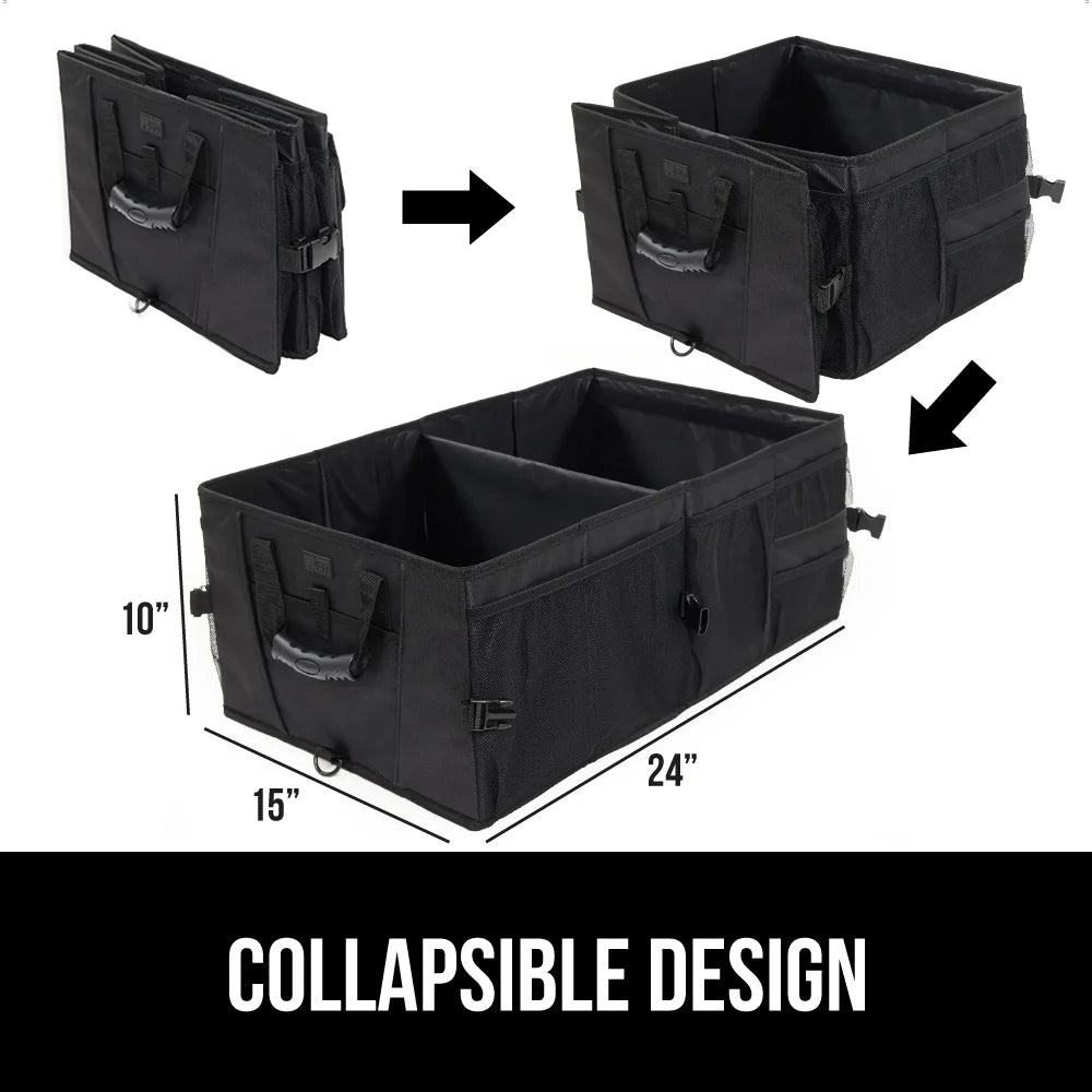 Trunk Storage Organizer, Collapsible Container for Car Sedan or SUV, Black