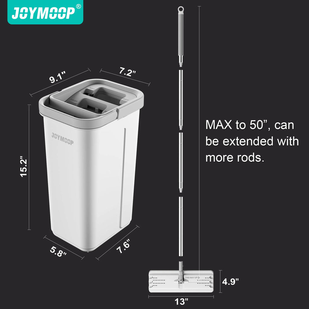 Microfiber Wet Flat Mop and Bucket System, Mops for Floor Cleaning