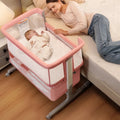 Baby Bassinet for Newborn with Large Storage Basket, Pink