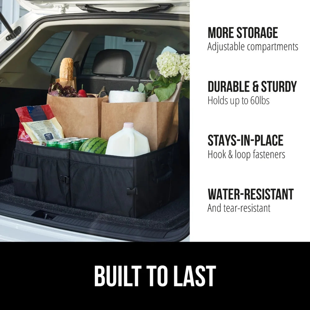 Trunk Storage Organizer, Collapsible Container for Car Sedan or SUV, Black
