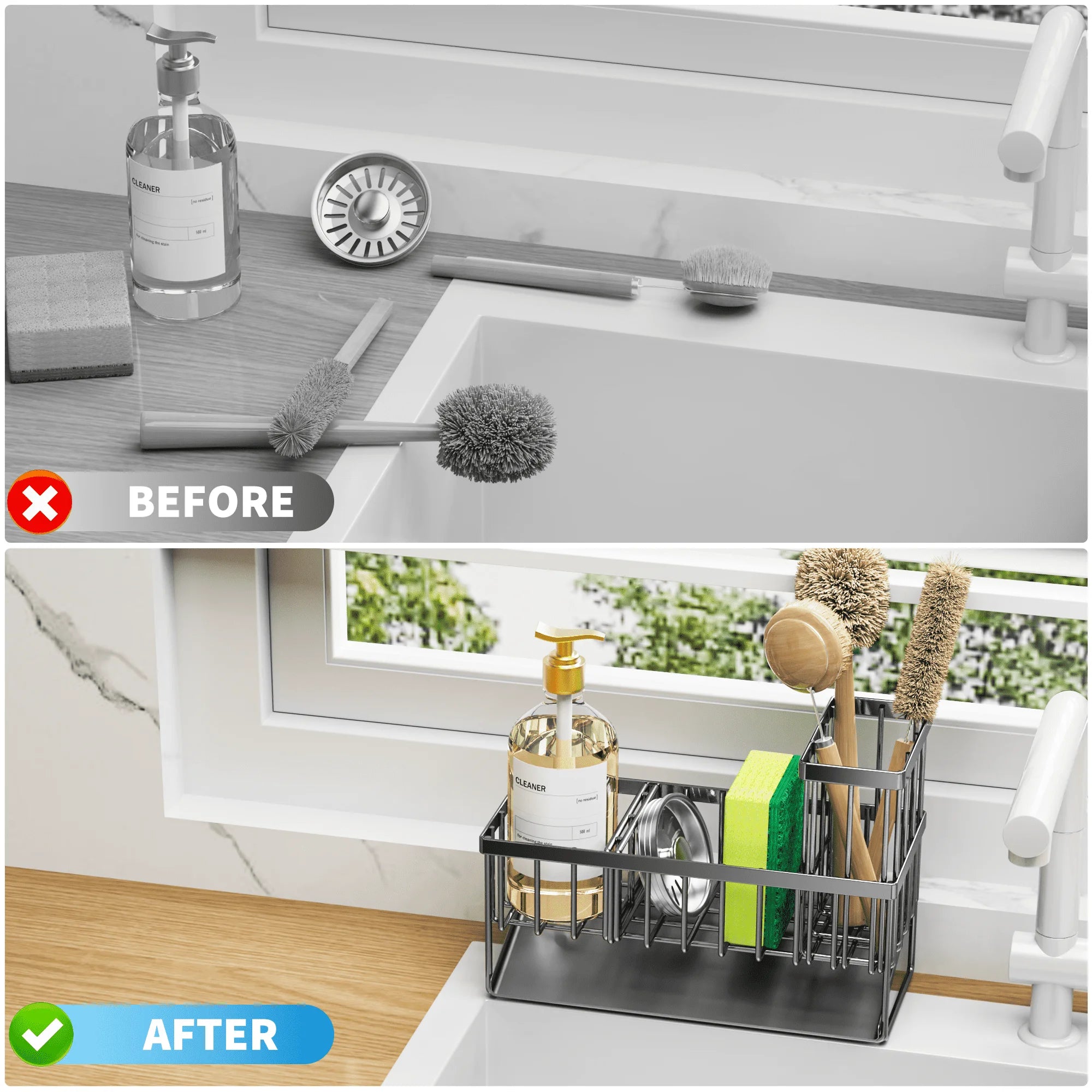 kitchen-sink-caddy-organizer-rust-resistant-sponge-holder-with-brush-holder-and-drain