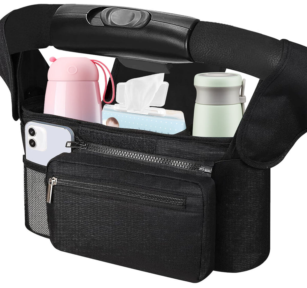 universal-stroller-organizer-insulated-cup-holder-caddy-with-phone-bag-storage-pockets-and-shoulder-strap