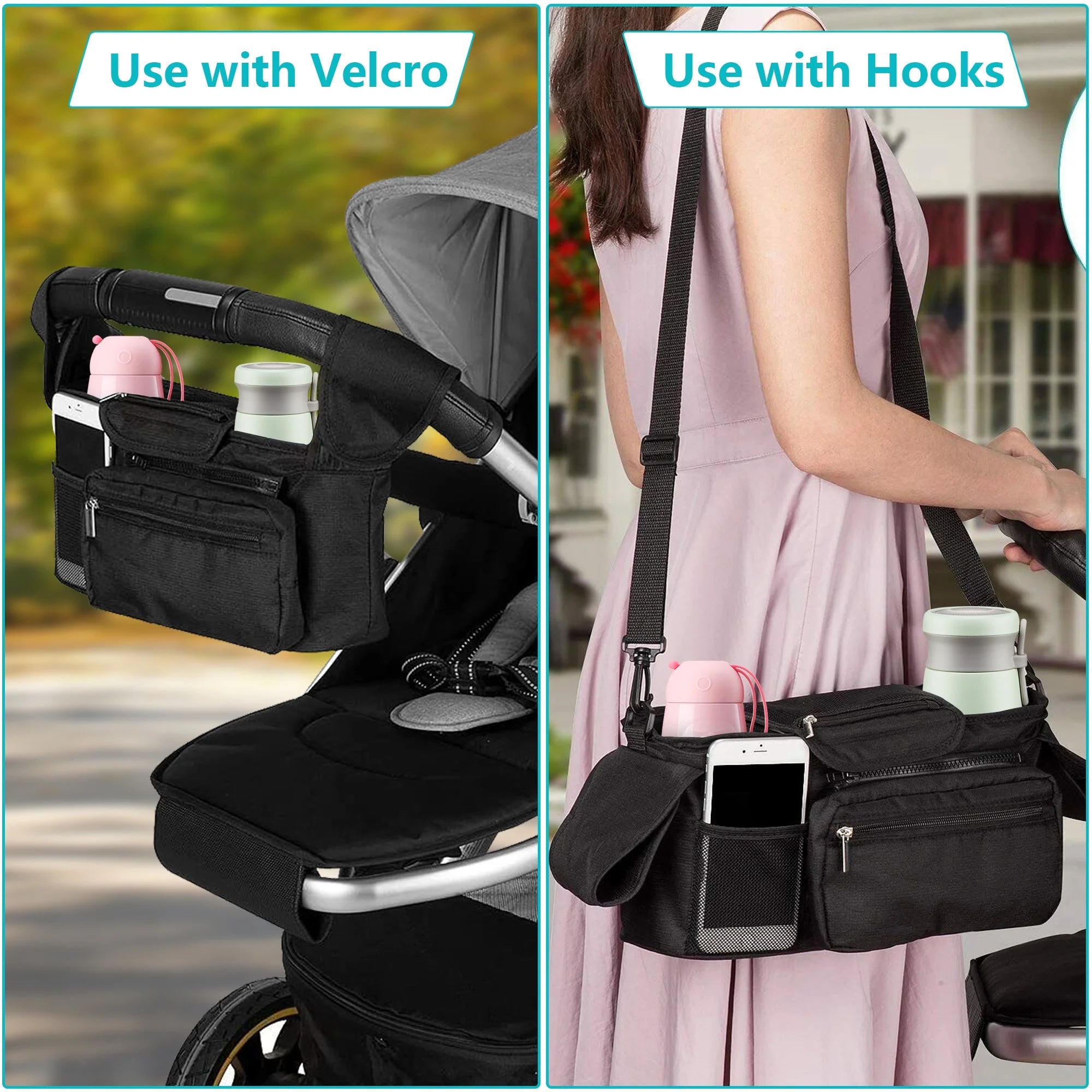 universal-stroller-organizer-insulated-cup-holder-caddy-with-phone-bag-storage-pockets