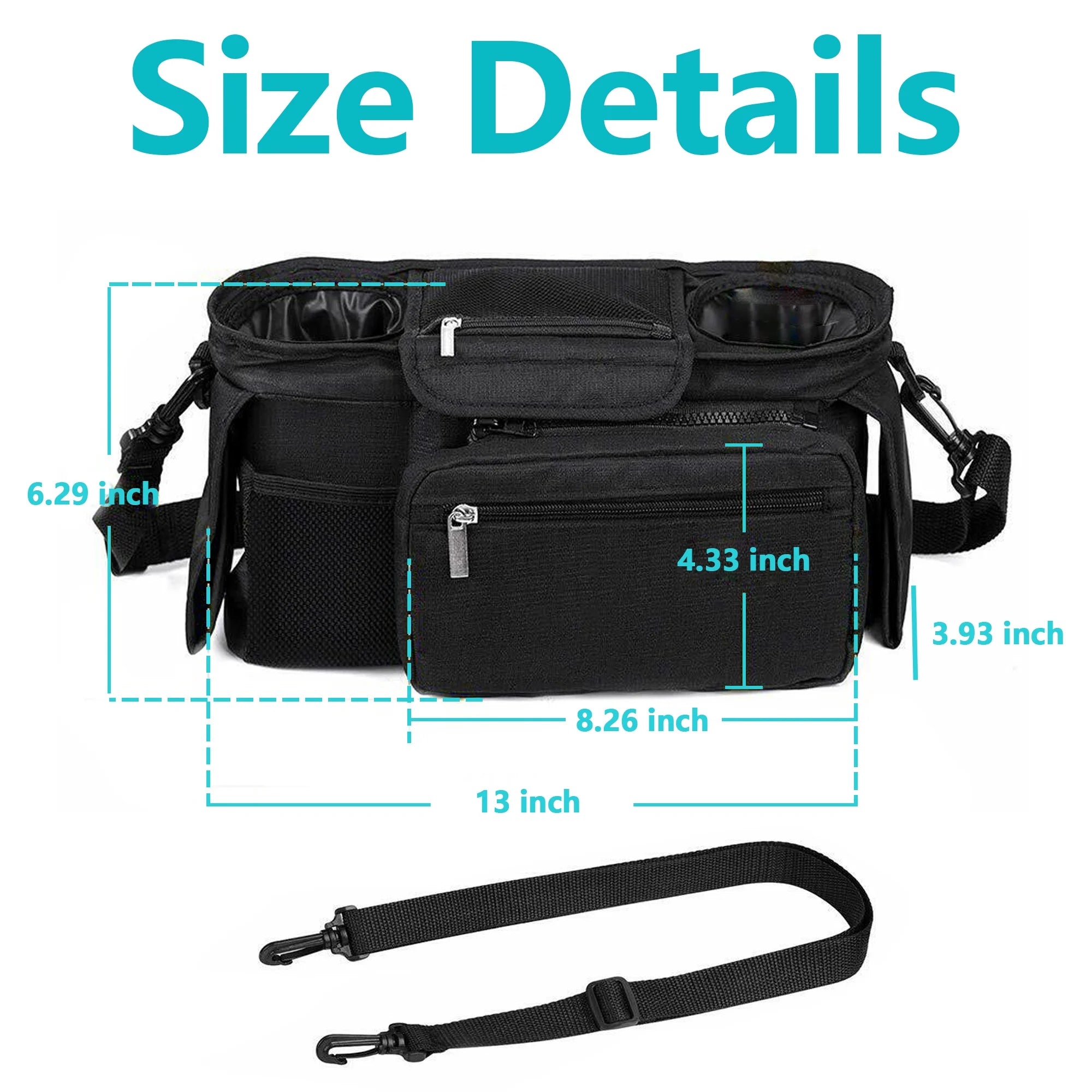universal-stroller-organizer-insulated-cup-holder-caddy-with-phone-bag